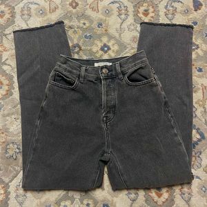 Black High-Rise Straight Jeans